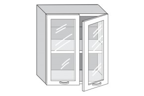 1.60.4 Луиза Шкаф настенный с двумя стекл. дверцами h 720 в Асбесте - asbest.mebel-e96.ru | фото