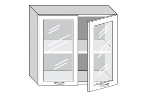 1.80.4 Луиза Шкаф настенный с двумя стекл. дверцами h 720 в Асбесте - asbest.mebel-e96.ru | фото
