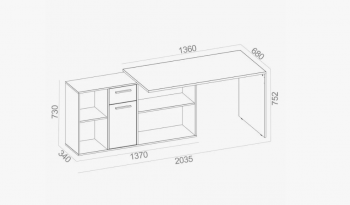 Стол письменный Лайт 03.245 в Асбесте - asbest.mebel-e96.ru