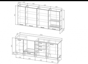 Кухонный гарнитур Санторини 2200 мм, Стол. 26 мм в Асбесте - asbest.mebel-e96.ru