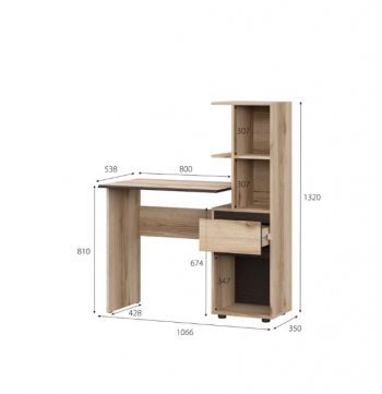 Стол письменный с надстройкой Берген (МИ) в Асбесте - asbest.mebel-e96.ru