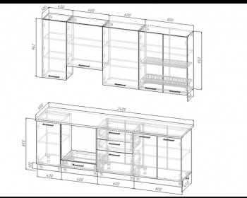 Кухонный гарнитур Антрацит 2400 мм Sanvut в Асбесте - asbest.mebel-e96.ru