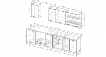 Кухонный гарнитур Виола МДФ 2800 мм Sanvut в Асбесте - asbest.mebel-e96.ru