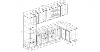 Угловой кухонный гарнитур Крафт 3200*1400 мм Sanvut в Асбесте - asbest.mebel-e96.ru