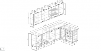 Кухонный гарнитур угловой Демо МДФ 2600х1600 мм Sanvut в Асбесте - asbest.mebel-e96.ru