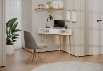 Стол письменный угловой, арт.6-01104, белый(ГК) в Асбесте - asbest.mebel-e96.ru