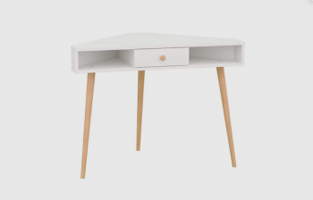 Стол письменный угловой, арт.6-01104, белый(ГК) в Асбесте - asbest.mebel-e96.ru