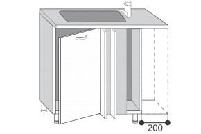 2.10.1ум Грейс Шкаф-стол под врезную мойку УНИ (б/столешницы) в Асбесте - asbest.mebel-e96.ru | фото