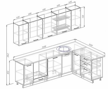 Кухонный гарнитур угловой Старое дерево МДФ 2600*1600 мм Sanvut в Асбесте - asbest.mebel-e96.ru