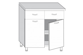 2.80.22 Кира Шкаф-стол с двумя ящиками и двумя дверцами (б/столешницы) в Асбесте - asbest.mebel-e96.ru | фото
