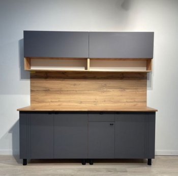 Кухонный гарнитур Монако 2000 мм графит (СВ) в Асбесте - asbest.mebel-e96.ru