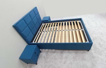 Кровать с подъемным механизмом Мега синий (Лин) в Асбесте - asbest.mebel-e96.ru