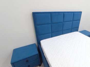 Кровать с подъемным механизмом Мега синий (Лин) в Асбесте - asbest.mebel-e96.ru