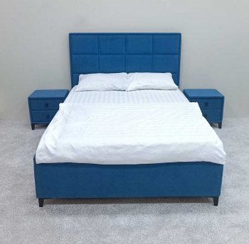 Кровать с подъемным механизмом Мега синий (Лин) в Асбесте - asbest.mebel-e96.ru