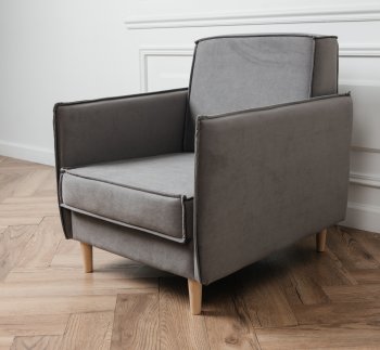 Кресло 831 Серый, велюр (Brendoss) в Асбесте - asbest.mebel-e96.ru