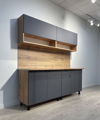 Кухонный гарнитур Монако 2000 мм графит (СВ) в Асбесте - asbest.mebel-e96.ru