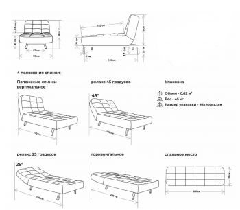 Кушетка Абри Синий в Асбесте - asbest.mebel-e96.ru