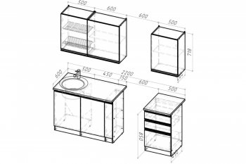 Кухонный гарнитур Адажио стандарт 1600 мм (Герда) в Асбесте - asbest.mebel-e96.ru