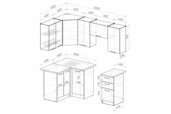 Кухонный гарнитур Альба оптима 5 1200х2000 мм (Герда) в Асбесте - asbest.mebel-e96.ru