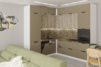 Кухонный гарнитур Альба гранд прайм 2200х2500 мм (Герда) в Асбесте - asbest.mebel-e96.ru