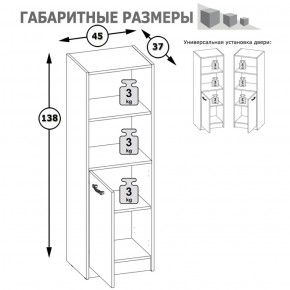 Стеллаж две ниши и дверка Альфа 09.135 солнечный свет в Асбесте - asbest.mebel-e96.ru