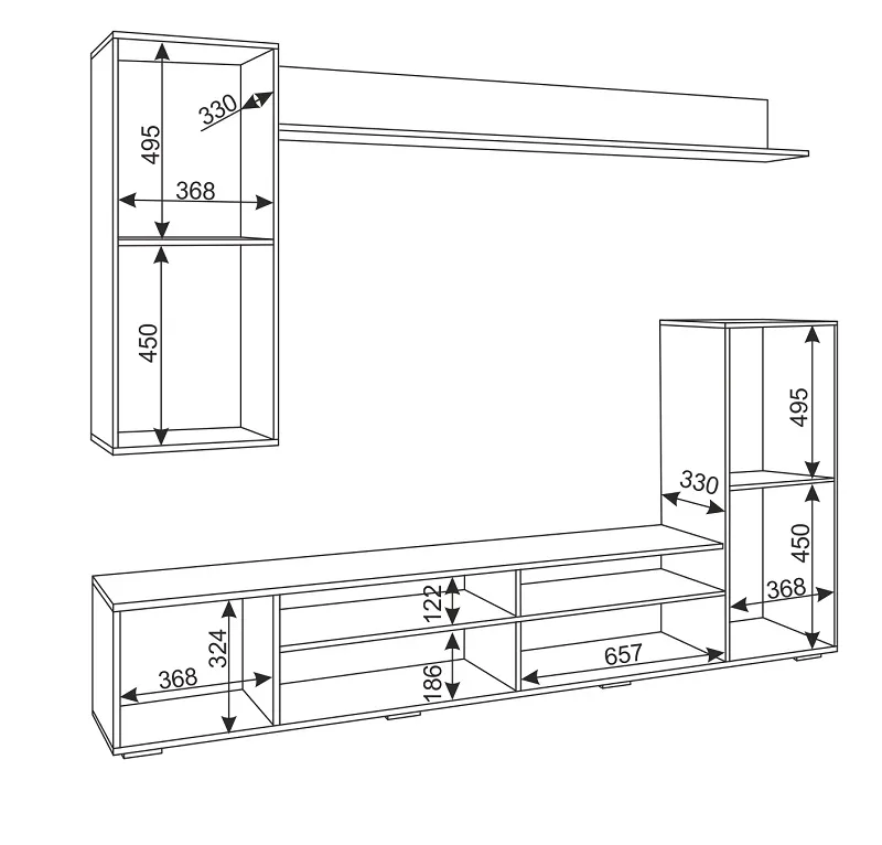 Стенка Альфа графит (Риннер) в Асбесте - asbest.mebel-e96.ru