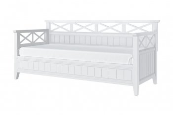 Кровать из массива Амелия белый античный (БМ) в Асбесте - asbest.mebel-e96.ru