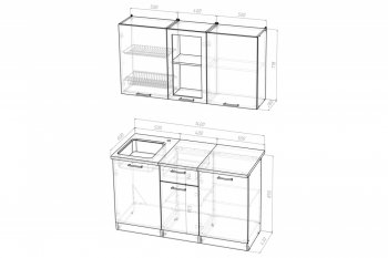 Кухонный гарнитур Амели медиум 1400 мм (Герда) в Асбесте - asbest.mebel-e96.ru