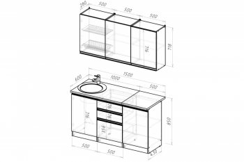 Кухонный гарнитур Амели нормал 1500 мм (Герда) в Асбесте - asbest.mebel-e96.ru