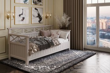 Кровать из массива Амелия льняной (БМ) в Асбесте - asbest.mebel-e96.ru