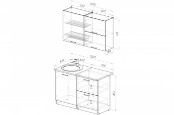 Кухонный гарнитур Антика лайт 1200 мм (Герда) в Асбесте - asbest.mebel-e96.ru