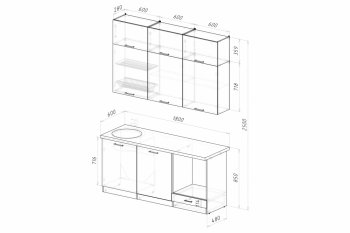 Кухонный гарнитур Асая макси 2 1800 мм ПМ (Герда) в Асбесте - asbest.mebel-e96.ru