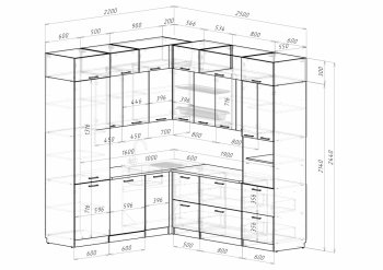 Кухонный гарнитур Асая гранд прайм 2200х2500 мм (Рерда) в Асбесте - asbest.mebel-e96.ru