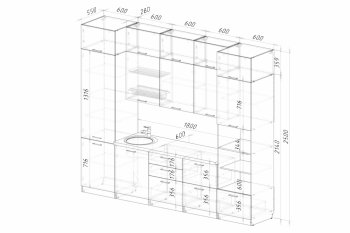 Кухонный гарнитур Асая экстра 3000 мм (герда) в Асбесте - asbest.mebel-e96.ru