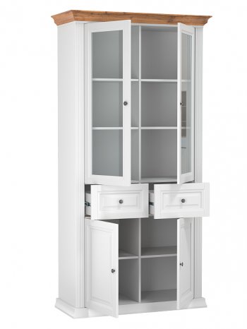 Шкаф витрина 70.02 Атланта со стеклом (Олмеко) в Асбесте - asbest.mebel-e96.ru