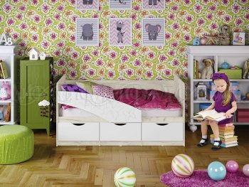 Кровать Бабочки Шарли белый (Миф) в Асбесте - asbest.mebel-e96.ru