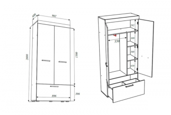 Шкаф Бастон 900 мм (Эра) в Асбесте - asbest.mebel-e96.ru