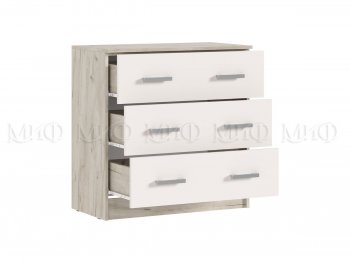 Комод 3 ящика Бася крафт/кашемир (Миф) в Асбесте - asbest.mebel-e96.ru