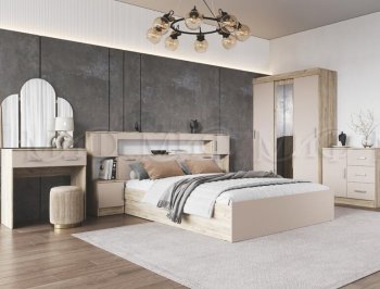 Спальный гарнитур Бася крафт/кашемир (Миф) в Асбесте - asbest.mebel-e96.ru