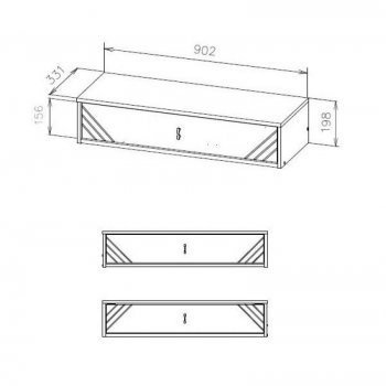 Стол туалетный (навесной) Байкал (СВ) в Асбесте - asbest.mebel-e96.ru