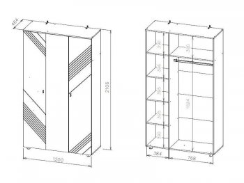 Шкаф 1200 мм трехстворчатый Байкал (СВ) в Асбесте - asbest.mebel-e96.ru