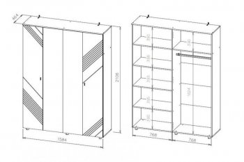 Шкаф 1580 мм (1600) четырехстворчатый Байкал (СВ) в Асбесте - asbest.mebel-e96.ru