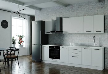 Кухонный гарнитур Белый глянец 2800 МДФ (Санвут) в Асбесте - asbest.mebel-e96.ru