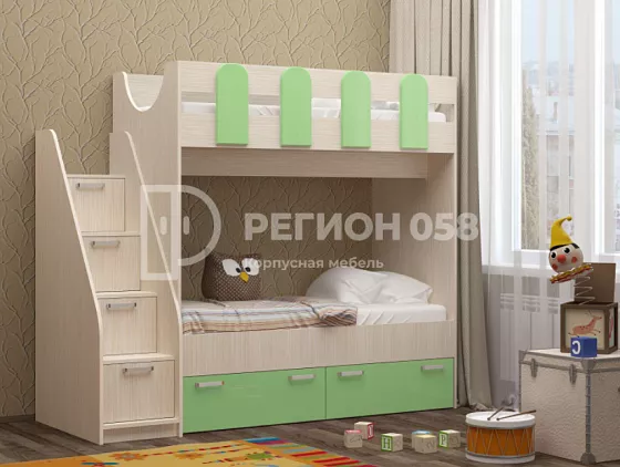 Двухъярусная кровать Бемби-11 МДФ (Регион) в Асбесте - asbest.mebel-e96.ru