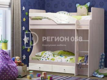 Двухъярусная кровать Бемби МДФ (Регион) в Асбесте - asbest.mebel-e96.ru