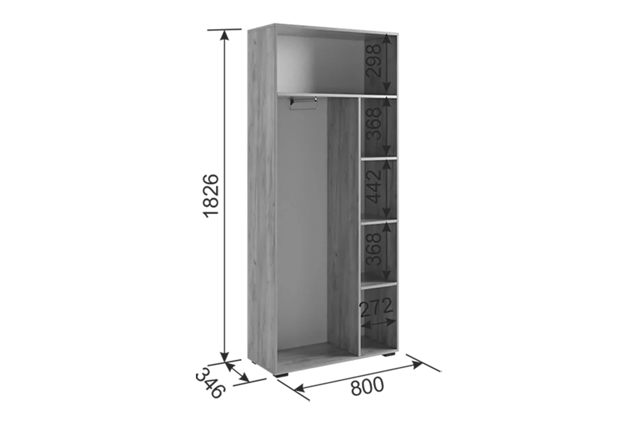 Шкаф с антресолью 1600 мм Бери К1 белый (Мебельсон) в Асбесте - asbest.mebel-e96.ru