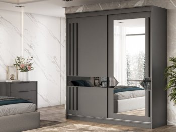 Шкаф-купе №25 2000 мм Блэк ЛАЙТ графит (СВ) в Асбесте - asbest.mebel-e96.ru