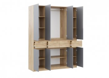 Шкаф 1600 мм Бостон Лайт ШК-004 серый (Стиль) в Асбесте - asbest.mebel-e96.ru