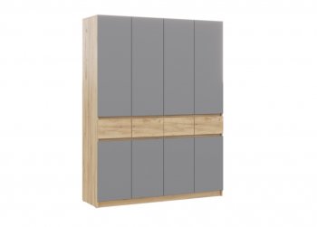 Шкаф 1600 мм Бостон Лайт ШК-004 серый (Стиль) в Асбесте - asbest.mebel-e96.ru