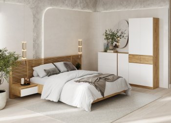 Спальный гарнитур Бостон Лайт белый (Стиль) в Асбесте - asbest.mebel-e96.ru